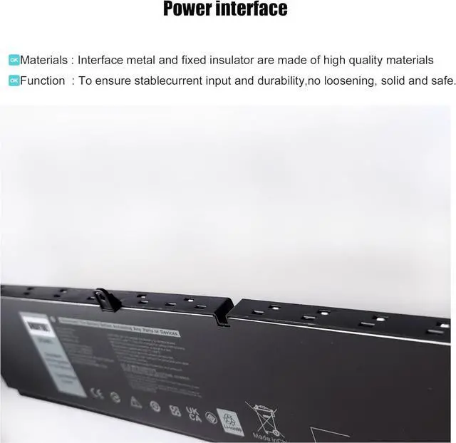 Alt view image 4 of 5 - PKWVM Battery Replacement for Dell Precision 7550 7750 7560 7760 Series Laptop C903V 0CR72X CR72X 068N03 0447VR 11.4V 95Wh 7922mAh 6-Cells