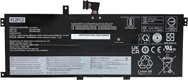 Main image of L21L4PG1 Battery 46Wh Replacement for Lenovo ThinkPad L13 Gen3 / L13 Yoga Gen3 / L13 Gen4 / L13 Yoga Gen4 Series 5B11H56337 5B11H56426 5B10W51851 L21C4PG1 L21D4PG1 L21M4PG1 15.36V