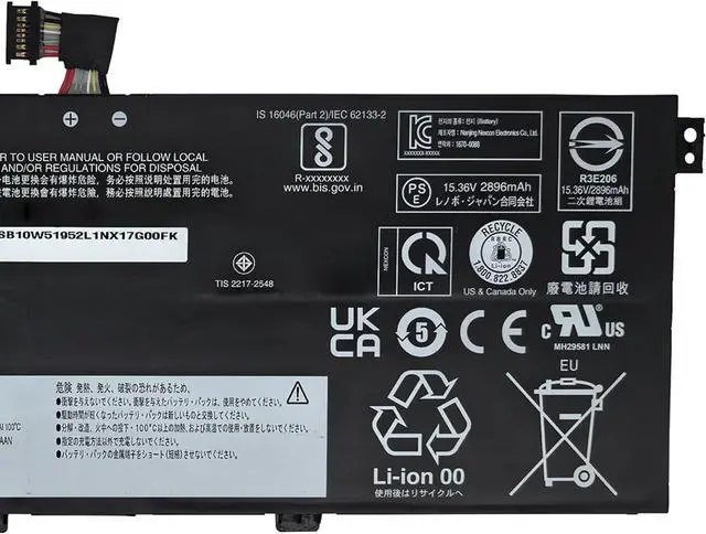 Alt view image 3 of 5 - L21L4PG1 Battery 46Wh Replacement for Lenovo ThinkPad L13 Gen3 / L13 Yoga Gen3 / L13 Gen4 / L13 Yoga Gen4 Series 5B11H56337 5B11H56426 5B10W51851 L21C4PG1 L21D4PG1 L21M4PG1 15.36V