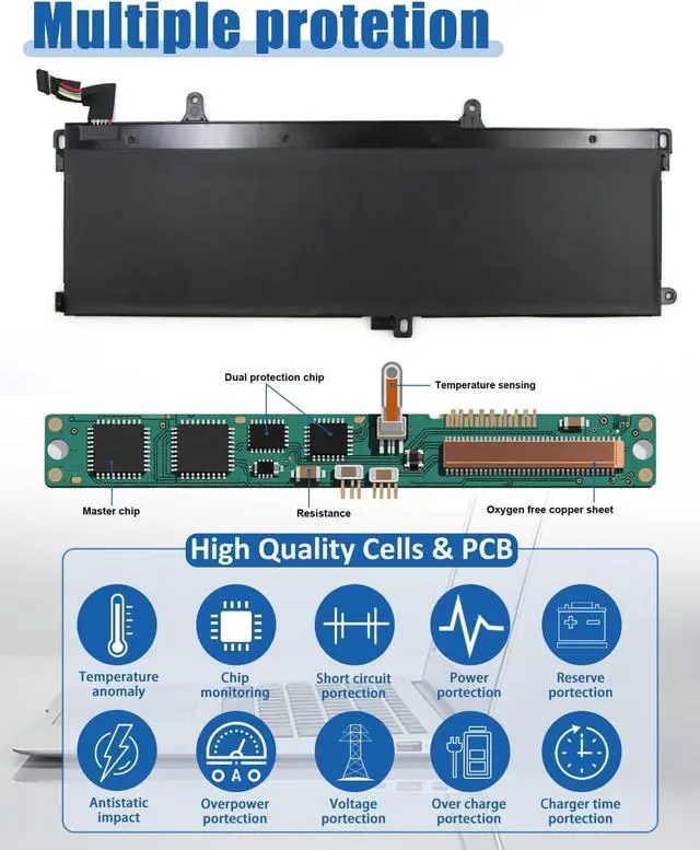 Alt view image 4 of 6 - L18M3P71 L18L3P71 Battery Replacement for Replacement for Lenovo ThinkPad T590 P53S ThinkPad T15 P15s 1st Gen Series Y530-15ICH-1060 Y540-15IRH 57Wh 4950mAh
