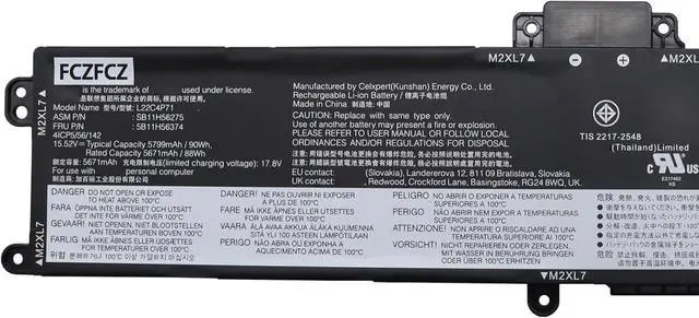 Alt view image 2 of 4 - L22C4P71 Battery 90Wh 5799mAh Replacement for Lenovo ThinkPad P16v Gen 1 / P16v Gen 2 Series SB11H56275 5B11H56374 SB11M89894 5B11M90093 L22M4P71 SB11H56274 5B11H56373 5B11M90092 15.52V
