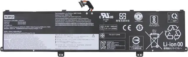 Main image of L19C4P71 Battery 80Wh 5235mAh Replacement for Lenovo ThinkPad P1 Gen 3 / ThinkPad X1 Extreme 3rd Gen Series SB10X19048 5B10X19050 L19M4P71 SB10X19047 5B10X19049 15.36V 4-Cells