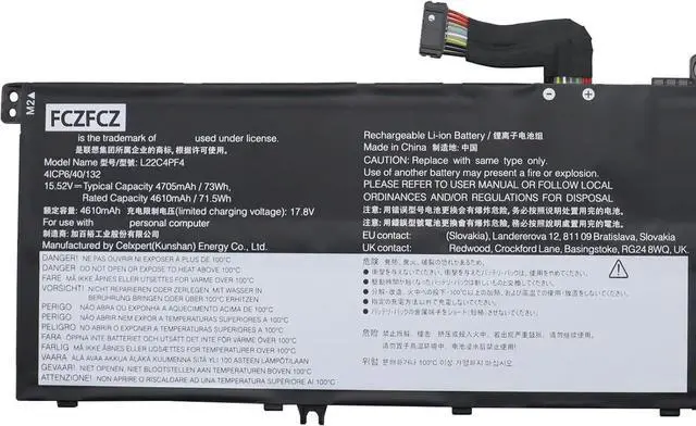 Alt view image 3 of 5 - L22C4PF4-Short Cable Battery 73Wh 4705mAh Replacement for Lenovo Yoga Pro 7-14IRH8 7-14APH8 7-14ARP8 7-14IMH9 / Slim Pro 7-14APH8 7-14ARP8 Series SB11K24758 5B11K24754 L22D4PF4 L22M4PF4 15.52V
