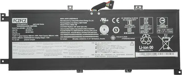 Main image of L18C4P90 Battery 46Wh Replacement for Lenovo ThinkPad L13 L13 Gen2 L13 Yoga L13 Yoga Gen2 Series 5B10W13934 SB10T83120 02DL031 L18D4P90 L18M4P90 15.36V