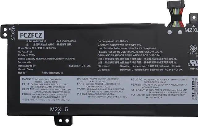 Alt view image 2 of 4 - L22X4PF5 Battery 75Wh Replacement for Lenovo Slim Pro 9-16IRP8 / IdeaPad Pro 5-16IRH8 5-16APH8 5-16ARP8 Series SB11N45319 SB11K24769 L22M4PF5 SB11N45313 L22D4PF5 L22B4PF5 15.56V