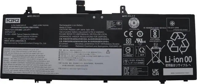 Main image of L22C4PF1 Battery 65Wh 4189mAh Replacement for Lenovo Yoga Slim 6-14IAP8 6-14IRP8 / Slim 7-14IMH9 Series SB11N45302 5B11N45328 SB11J63615 5B11J63614 L22D4PF1 L22M4PF1 15.52V