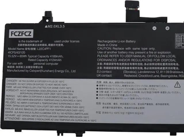 Alt view image 2 of 4 - L22C4PF1 Battery 65Wh 4189mAh Replacement for Lenovo Yoga Slim 6-14IAP8 6-14IRP8 / Slim 7-14IMH9 Series SB11N45302 5B11N45328 SB11J63615 5B11J63614 L22D4PF1 L22M4PF1 15.52V