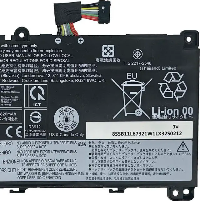 Alt view image 3 of 5 - L22D3PE0 Battery 45Wh Replacement for Lenovo ThinkBook 14 G6 IRL ABP G7 ARP IML G8 IRL 16 G6 ABP IRL G7 ARP IML G8 IRL / K14 G2 IRU K14 G3 IMU Series 5B11L67327 L22L3PE0 L22B3PE0 11.55V