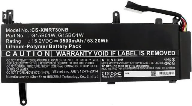 Alt view image 3 of 3 - Replacement Battery for Xiaomi G15B01W/G15BO1W,PN:G15B01W/G15BO1W,3500mAh
