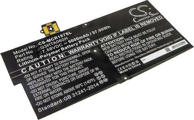 Main image of Battery Replacement for Microsoft Surface Pro X 1876 Keyboard G3HTA060H
