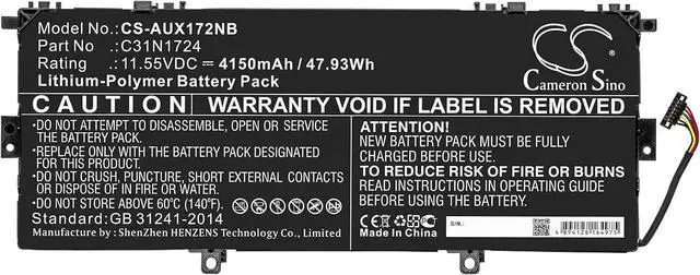 Alt view image 3 of 5 - XSP Replacement Battery for Zenb00k 13 UX331FAL-EG033T, Zenb00k 13 UX331UAL-EG053T, Zenb00k 13 UX331FAL-EG003T, Zenb00k 13 UX331UN-EG030T, Zenb00k UX331FAL-BH71, Zenb00k 13 UX331FAL-EG07
