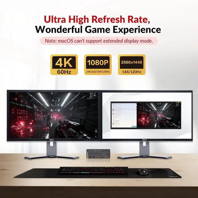 Alt view image 7 of 7 - AV Access KVM Switch Dock 2 Monitors 2 Laptops, 4K KVM Switch Dual Monitor, 2 USB-C MST Ports, 60W PD for Each PC, 1G Ethernet, EDID Emulation, 2K@144Hz, 1080P@240Hz, Ideal for Home Office & Gaming