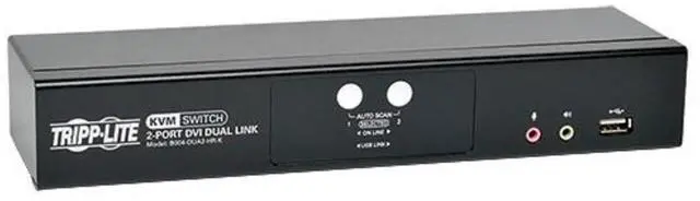 Main image of Tripp Lite 2-Port DVI Dual-Link/USB Desktop KVM Switch with Audio & Cables (B004-DUA2-HR-K)