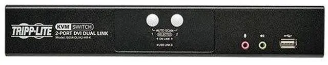 Alt view image 3 of 7 - Tripp Lite 2-Port DVI Dual-Link/USB Desktop KVM Switch with Audio & Cables (B004-DUA2-HR-K)