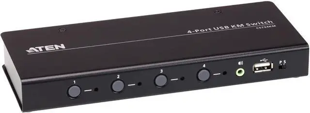 Main image of ATEN CS724KM 4 Port USB KM Switch (Cables Included) Boundless Switching Support Extended Desktops 4 Monitors per pc up to 8 pc Daisy Chained