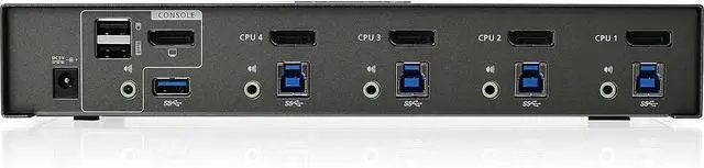 Alt view image 2 of 3 - IOGEAR 4-Port DisplayPort KVMP Switch - 4K 30Hz - 2-Port USB 3.1 Hub Rate 5Gbps - Keyboard Mouse Input - 7.1 HD Audio - Front Panel Selector - TAA Compliant - Mac/Win - GCS1904 Black