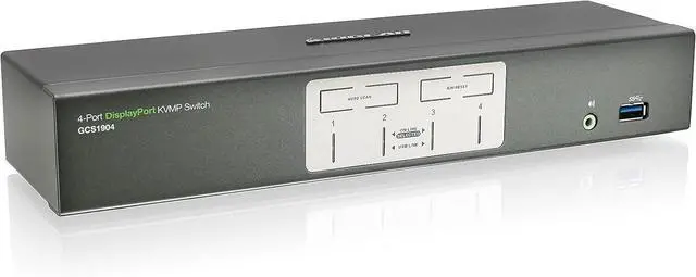 Alt view image 3 of 3 - IOGEAR 4-Port DisplayPort KVMP Switch - 4K 30Hz - 2-Port USB 3.1 Hub Rate 5Gbps - Keyboard Mouse Input - 7.1 HD Audio - Front Panel Selector - TAA Compliant - Mac/Win - GCS1904 Black