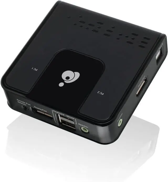 Alt view image 3 of 3 - IOGEAR 2-Port DisplayPort KVM Switch - 4K 60Hz - Hotkey or Remote Button Switch - USB 2.0 Mouse Port Can Be Use As USB Hub and Peripheral Sharing - All Cables Included - Mac/Win - GCS62DP