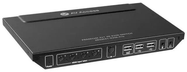 Main image of AV Access KVM Switch for 4 Computers 1 Monitor, 4K@60Hz HDMI KVM Switch with Hotkey Switch, Button Switch, Remote Switch