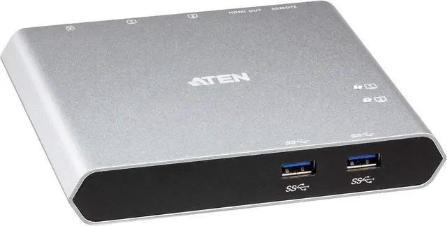 Main image of ATEN 2-Port USB-C Gen 1 Dock Switch with Power Pass-Through | US3310 UK | #1 KVM Market Leader