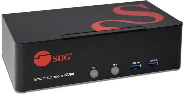 Main image of SIIG 2-Port DVI Dual-Link KVM Switch Smart Console with USB 3.0 Multi-Media (CE-DV0111-S1)