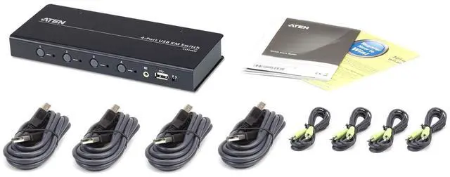 Alt view image 5 of 7 - Aten 4 Port USB KVM Switch 4-Port USB KM Switch, Black, CS724KM-AT (4-Port USB KM Switch, Black)