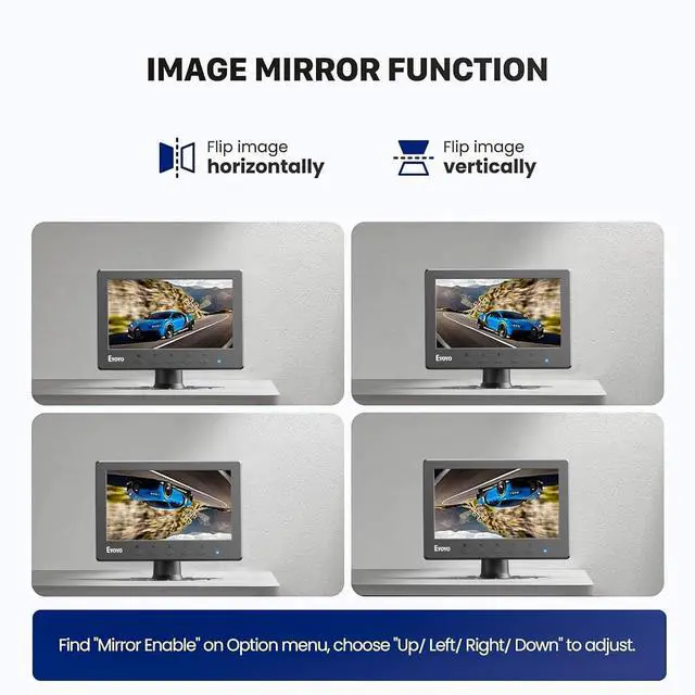Alt view image 7 of 7 - 2 Displayport HDMI KVM Switch 3 Monitors 3 Computer & Eyoyo Mini Monitor 7 Inch Small HDMI Monitor 1024x600