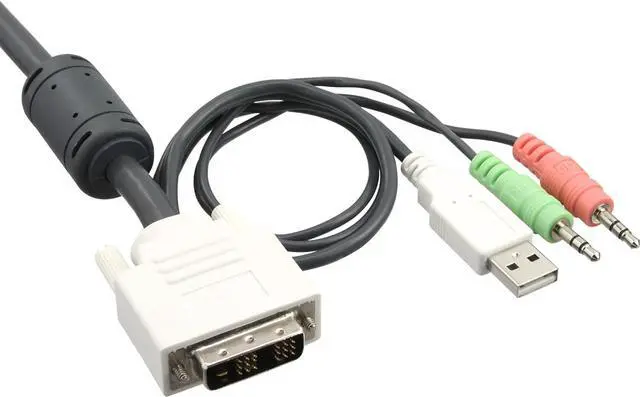 Alt view image 3 of 4 - 61613I KVM Switch 2-Gang DVI-D USB with Audio Integrated Cable