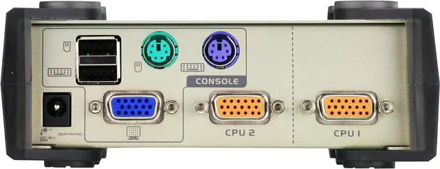 Alt view image 5 of 5 - ATEN 2-Port USB-PS/2 KVM CS82U Switch with 2L-5302UP 1.8M PS/2-USB KVM Cable Bundle