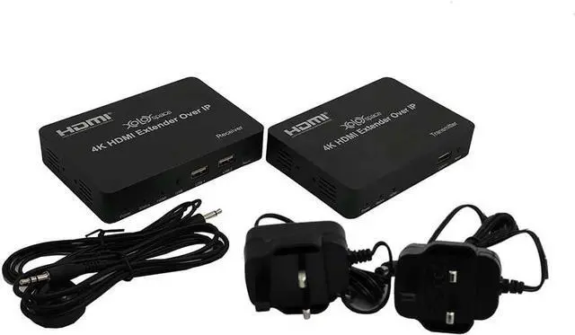 Alt view image 3 of 4 - HT005 4K 150M HDMI KVM Extender Over IP Transmit 4k 30hz HDMI Signal Plus KVM (Keyboard and Mouse) up to 492ft by CAT6 Cable