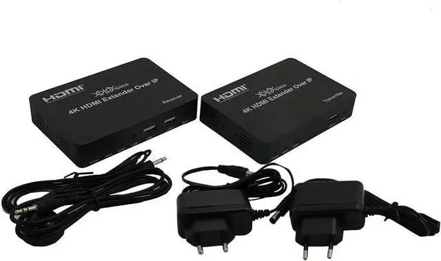 Alt view image 4 of 4 - HT005 4K 150M HDMI KVM Extender Over IP Transmit 4k 30hz HDMI Signal Plus KVM (Keyboard and Mouse) up to 492ft by CAT6 Cable