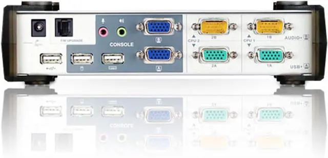 Alt view image 2 of 4 - ATEN CS1742 2-Port USB VGA Dual Display/Audio KVMP Switch
