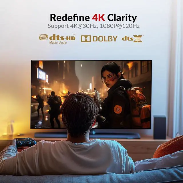 Alt view image 5 of 7 - AV Access 4K HDMI KVM Extender, 120m/394ft Over Ethernet Cat5e/6, 1080P@120Hz, 3X USB 2.0 Ports, Zero-Latency, Plug and Play, KVM Webcam Extender for Gaming, Data Centers & Classrooms