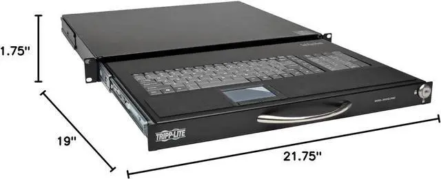 Alt view image 4 of 4 - TRIPP LITE 1U Rackmount Keyboard with KVM Cable Kit for 2-Post or 4-Post Racks (SRSHELFKBD)
