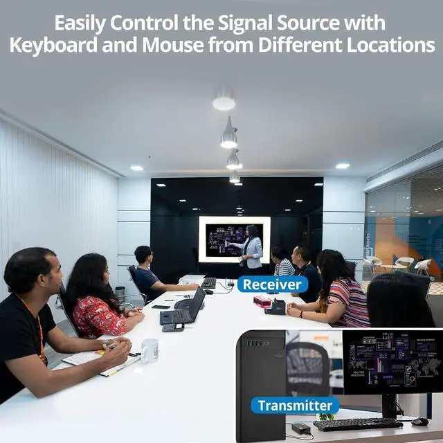 Alt view image 6 of 7 - SIIG 4K HDMI USB KVM Extender Over CAT6-1080p (230ft) & 4K30Hz (130ft) - Balun Extender - 2 USB-A - Zero Latency - No Driver - Plug & Play - Keyboard & Mouse USB Extender (CE-H28411-S1)