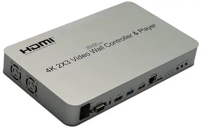 Alt view image 2 of 7 - TW23 2x3 4K 60HZ HDMI Video wall controller TV wall processor (one HDMI input and 6 HDMI outputs) with USB media player