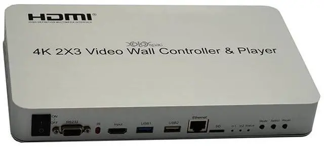 Alt view image 3 of 7 - TW23 2x3 4K 60HZ HDMI Video wall controller TV wall processor (one HDMI input and 6 HDMI outputs) with USB media player