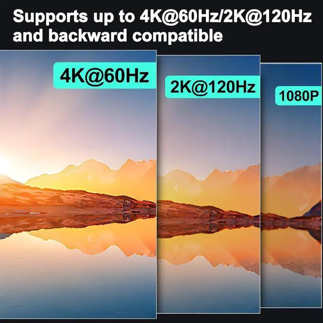 Alt view image 3 of 7 - Ennovor HDMI Displayport KVM Switch 2 Monitors 2 PC 4K@60Hz/2K@120Hz KVM Switches with USB 3.0 Port,Wired Remote and USB3.0 Cables Included