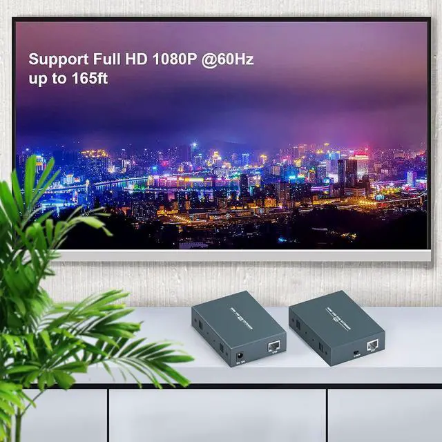 Alt view image 3 of 6 - HDMI KVM Extender, 1080P@60Hz Ultra HD Resolution, Over Cat5e/6/7 Ethernet Cable, Up to 165ft/50m with Loop Out & POC Function - Support Keyboard and Mouse