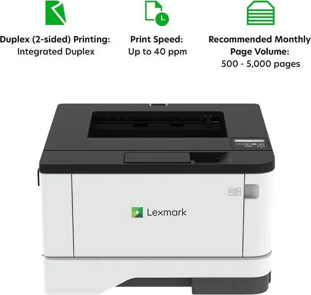 Alt view image 5 of 7 - Lexmark MS331dn Black and White Laser Printer, with Ethernet & Automatic Two-Sided Printing, Office Printer (3-Series)(29S0000)