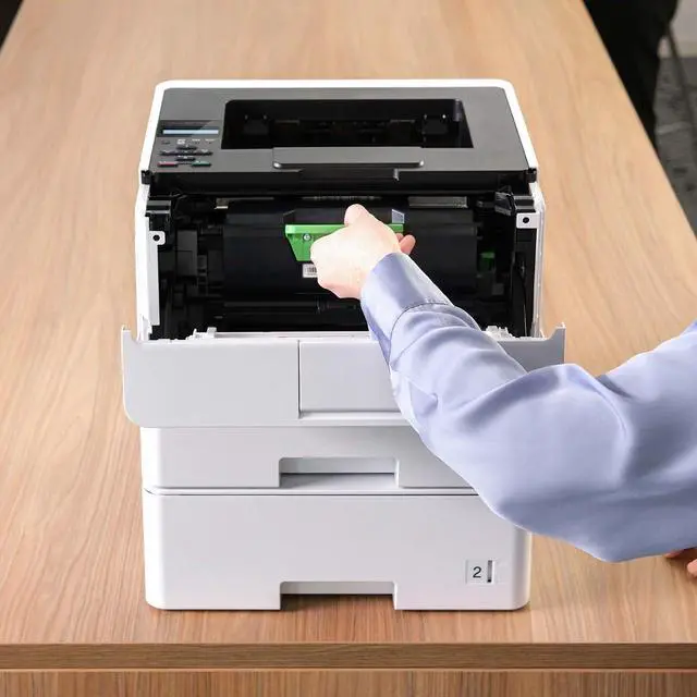 Alt view image 7 of 7 - Brother HL-L6210DWT Business Monochrome Laser Printer with Dual Paper Trays, Wireless Networking, and Duplex Printing, White