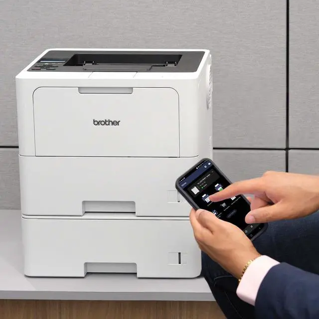 Alt view image 6 of 7 - Brother HL-L6210DWT Business Monochrome Laser Printer with Dual Paper Trays, Wireless Networking, and Duplex Printing, White