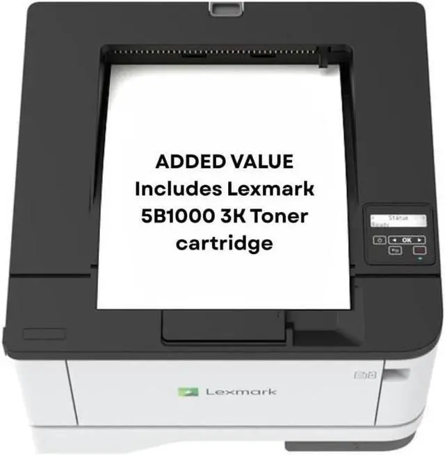 Alt view image 2 of 7 - LEXMARK MS431DN Laser Printer - Monochrome - 42 ppm Mono - 2400 dpi - Automatic Duplex Print - 100 Sheets Input - Gigabit Ethernet (29S0050) Bundle with 55B1000 Black 3K Yield Toner Cartridge