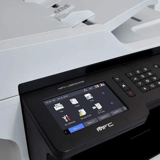 Alt view image 5 of 7 - Brother MFC-L8900CDW Business Color Laser All-in-One Printer, Print Scan Copy Fax, Automatic 2-Sided Printing, 5 inch Color Touchscreen, 250-sheet, 512MB, Bundle with JAWFOAL Printer Cable