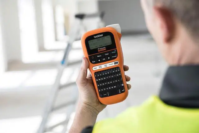 Alt view image 6 of 6 - Brother PT-E110BP Contractor Kit: P-Touch Handheld Industrial Label Printer Plus 3 Tapes (up to 12mm Labels)