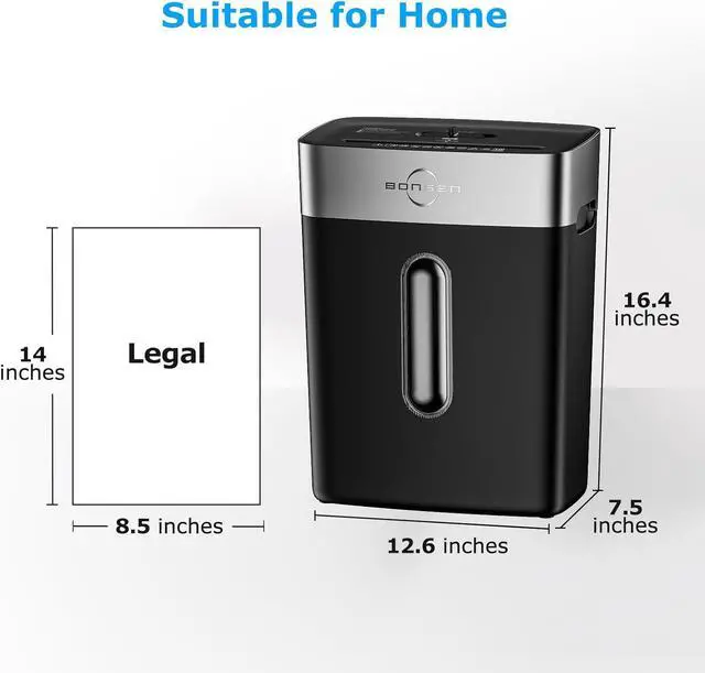 Alt view image 5 of 7 - BONSEN Paper Shredder for Home Office, 4 Gallons Bin, 10-Sheet Cross-Cut Shredder, P-4 High Security Level, Quiet Credit Card Shredder with Jam Proof System (S3201)