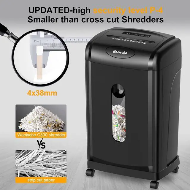Alt view image 3 of 7 - Paper Shredder, 18-Sheet Cross Cut, 8 Gallon Pull Out Bin, P-4 Security Level, Shred Paper and Credit Card and Durable&Fast for Home Office