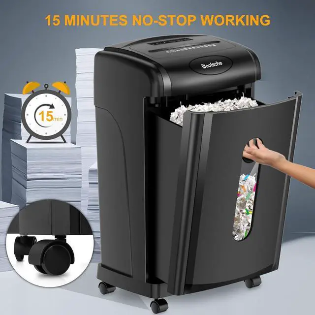 Alt view image 5 of 7 - Paper Shredder, 18-Sheet Cross Cut, 8 Gallon Pull Out Bin, P-4 Security Level, Shred Paper and Credit Card and Durable&Fast for Home Office