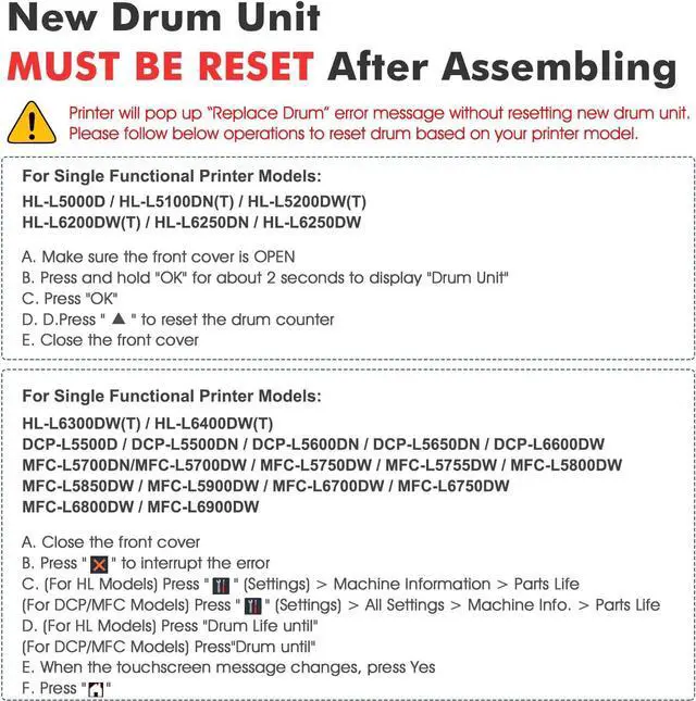 Alt view image 5 of 7 - Ennovor DR820 Drum Unit DR-820 DR 820 HL-L6200DW Compatible Replacement for Brother DR820 for HL-L6200DW HLL6200DW L6200DW MFC-L5850DW MFC-L5900DW MFC-L5700DW HL-L5200DW L5200DWT Printer Drum Unit 2PK