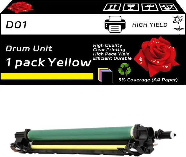 Main image of Ennovor D01 Drum Unit Compatible for Canon imagePRESS C60 C650 C700 C710 C800 C810 C910 Printers, with Chip, High Yield 130000 Pages, Clear Printing (Yellow)